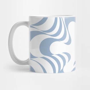 Abstract Groovy Retro Liquid Swirl Light Blue Pattern Mug